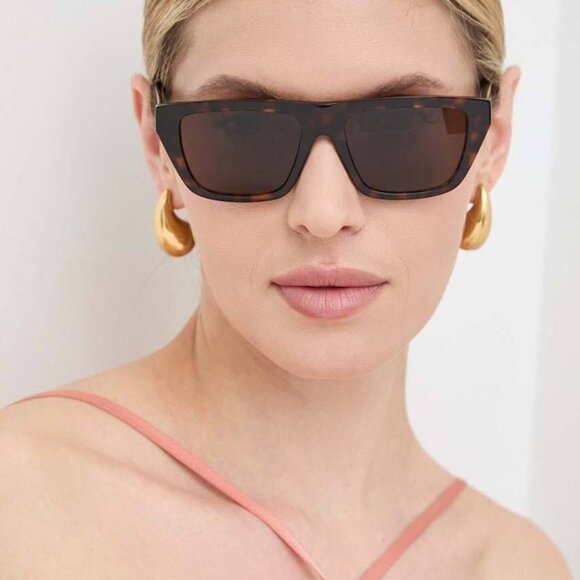 Bottega Veneta BV1291S 001 Sunglasses Black Rectangle Frame, Grey Lenses - Picture 4 of 8